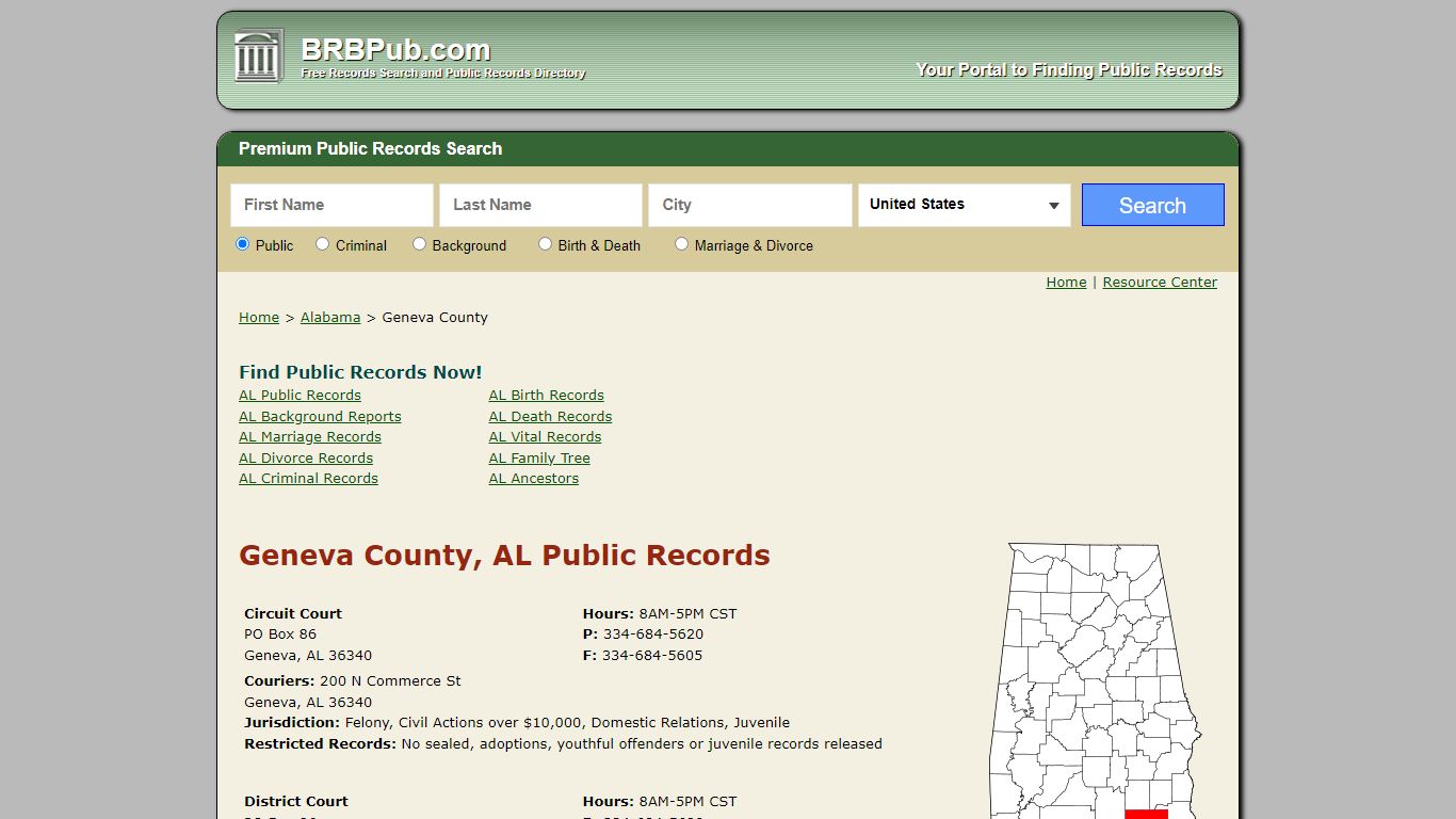 Geneva County Public Records | Search Alabama Government ...